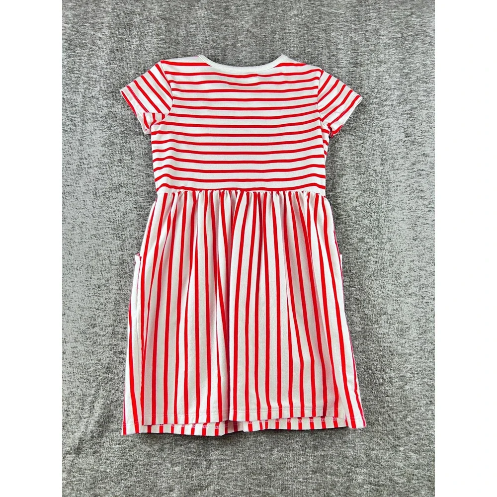 Cat Sonnet Red White Stripe Blue Heart Pocket Dress Toddler Girls‎ 3T 4T